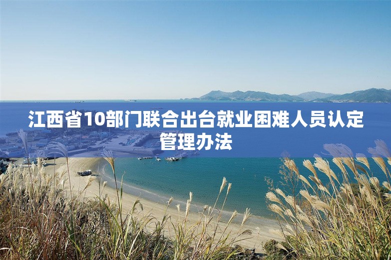 江西省10部门联合出台就业困难人员认定管理办法