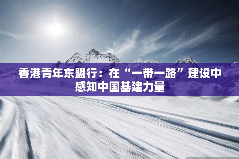 香港青年东盟行：在“一带一路”建设中感知中国基建力量