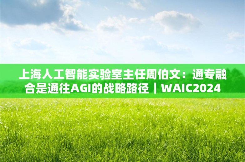 上海人工智能实验室主任周伯文：通专融合是通往AGI的战略路径｜WAIC2024
