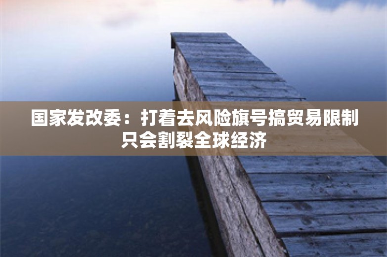 国家发改委：打着去风险旗号搞贸易限制只会割裂全球经济