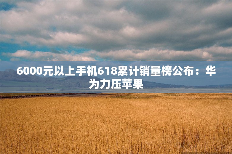 6000元以上手机618累计销量榜公布：华为力压苹果