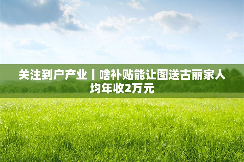 关注到户产业丨啥补贴能让图送古丽家人均年收2万元