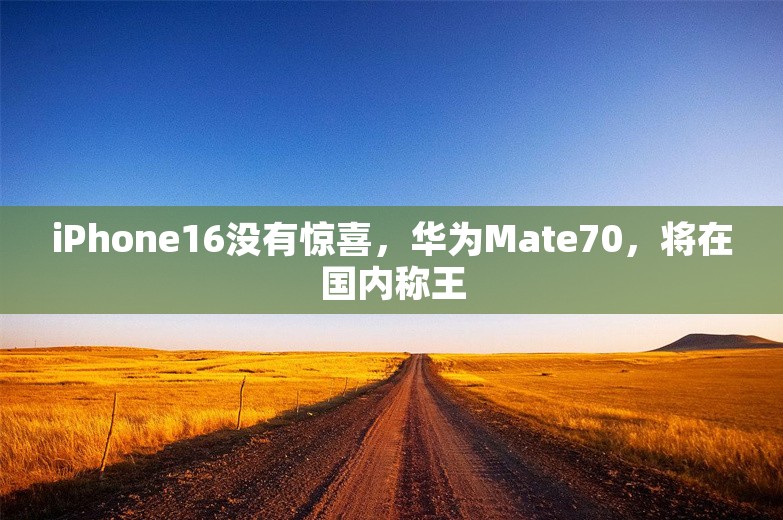 iPhone16没有惊喜，华为Mate70，将在国内称王