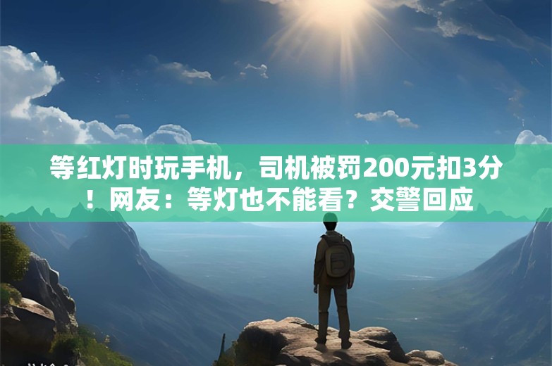 等红灯时玩手机，司机被罚200元扣3分！网友：等灯也不能看？交警回应