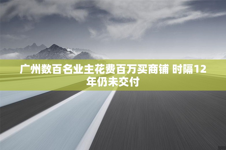 广州数百名业主花费百万买商铺 时隔12年仍未交付