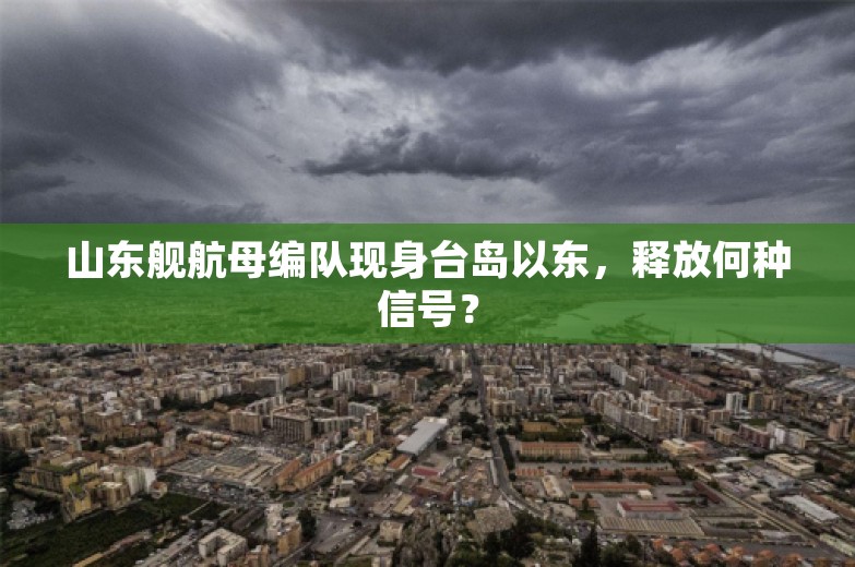 山东舰航母编队现身台岛以东，释放何种信号？