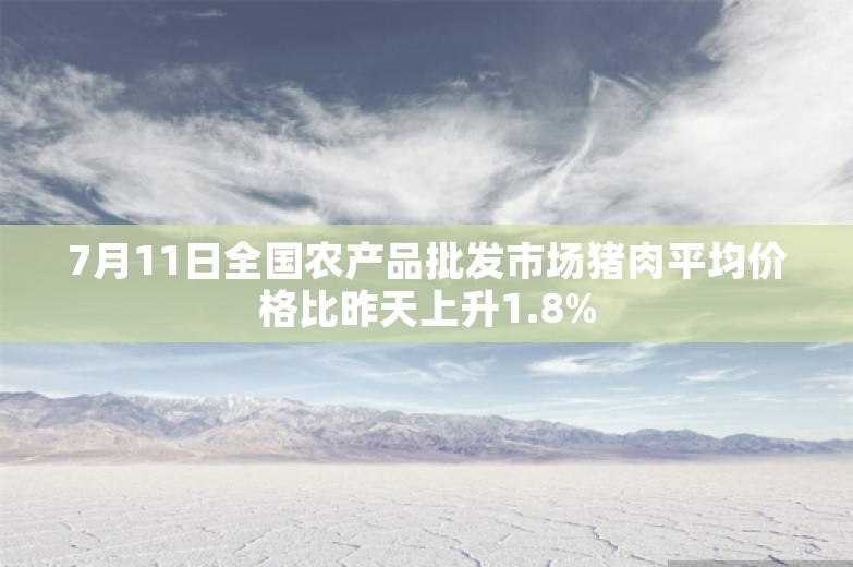 7月11日全国农产品批发市场猪肉平均价格比昨天上升1.8%