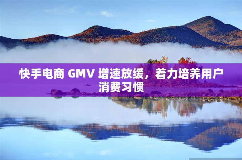 快手电商 GMV 增速放缓，着力培养用户消费习惯