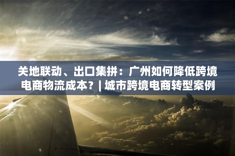 关地联动、出口集拼：广州如何降低跨境电商物流成本？| 城市跨境电商转型案例库④