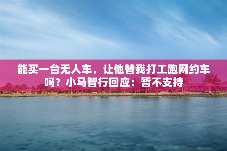 能买一台无人车，让他替我打工跑网约车吗？小马智行回应：暂不支持