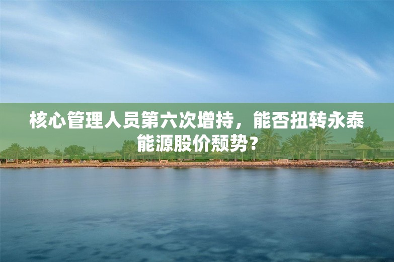 核心管理人员第六次增持，能否扭转永泰能源股价颓势？