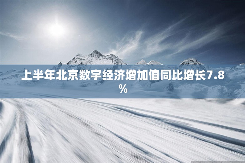 上半年北京数字经济增加值同比增长7.8%