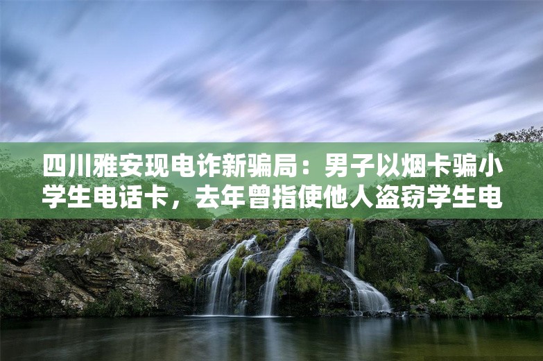 四川雅安现电诈新骗局：男子以烟卡骗小学生电话卡，去年曾指使他人盗窃学生电话卡