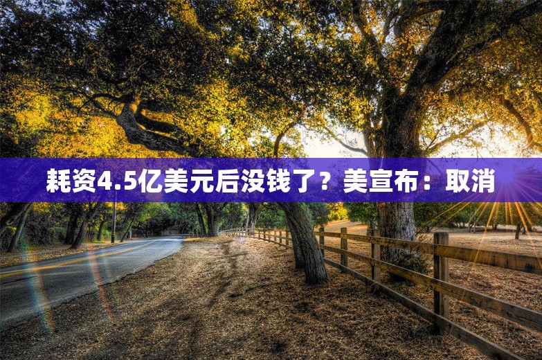 耗资4.5亿美元后没钱了？美宣布：取消