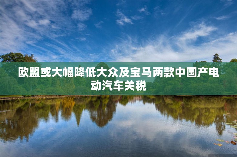 欧盟或大幅降低大众及宝马两款中国产电动汽车关税