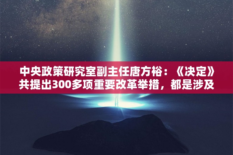 中央政策研究室副主任唐方裕：《决定》共提出300多项重要改革举措，都是涉及体制、机制、制度层面的内容