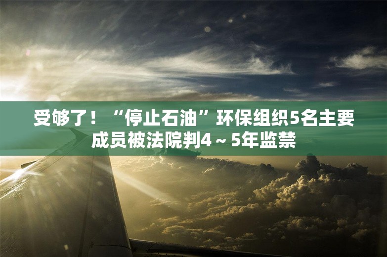 受够了！“停止石油”环保组织5名主要成员被法院判4～5年监禁