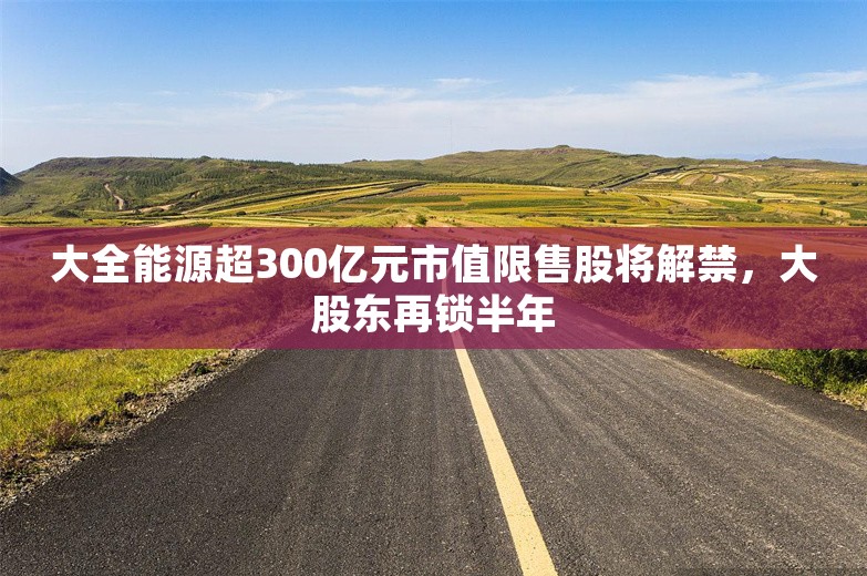 大全能源超300亿元市值限售股将解禁，大股东再锁半年