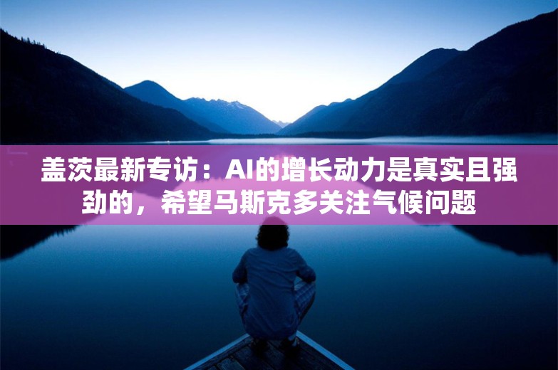 盖茨最新专访：AI的增长动力是真实且强劲的，希望马斯克多关注气候问题