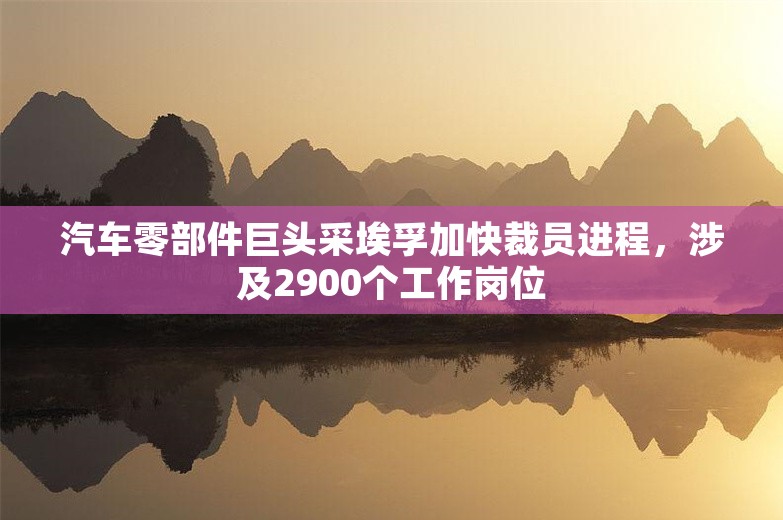 汽车零部件巨头采埃孚加快裁员进程，涉及2900个工作岗位