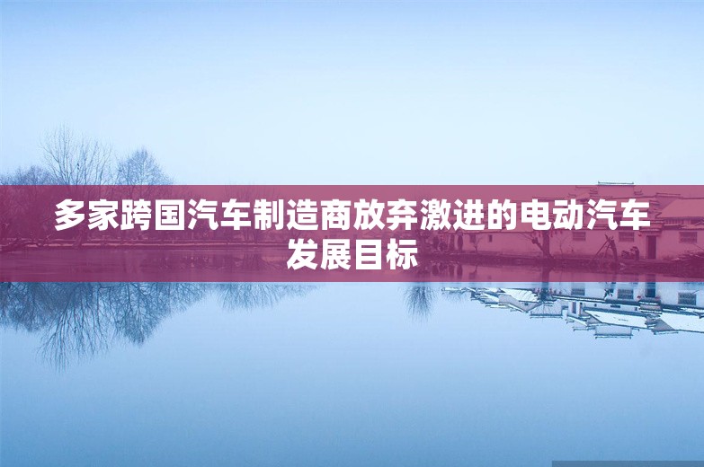 多家跨国汽车制造商放弃激进的电动汽车发展目标