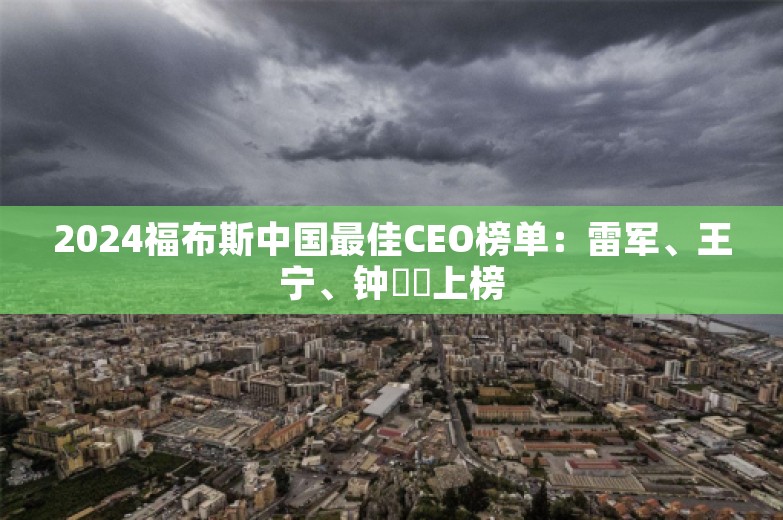 2024福布斯中国最佳CEO榜单：雷军、王宁、钟睒睒上榜